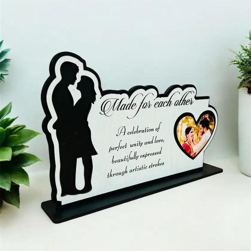 Made for Each Other Love Couple Photo Table Frame - Precious Art Gifts