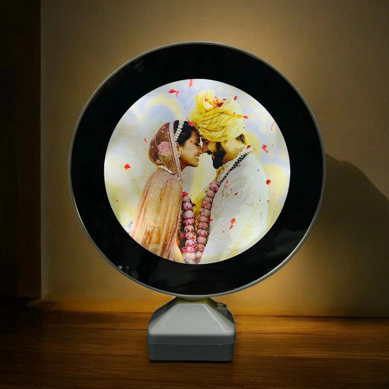 Custom Couple Photo Magic LED Mirror - Precious Art Gifts