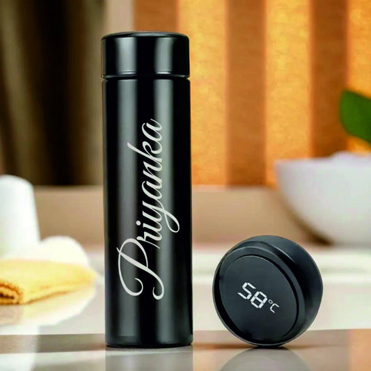 Custom LED Temperature Bottle – For Him & Her - Precious Art Gifts