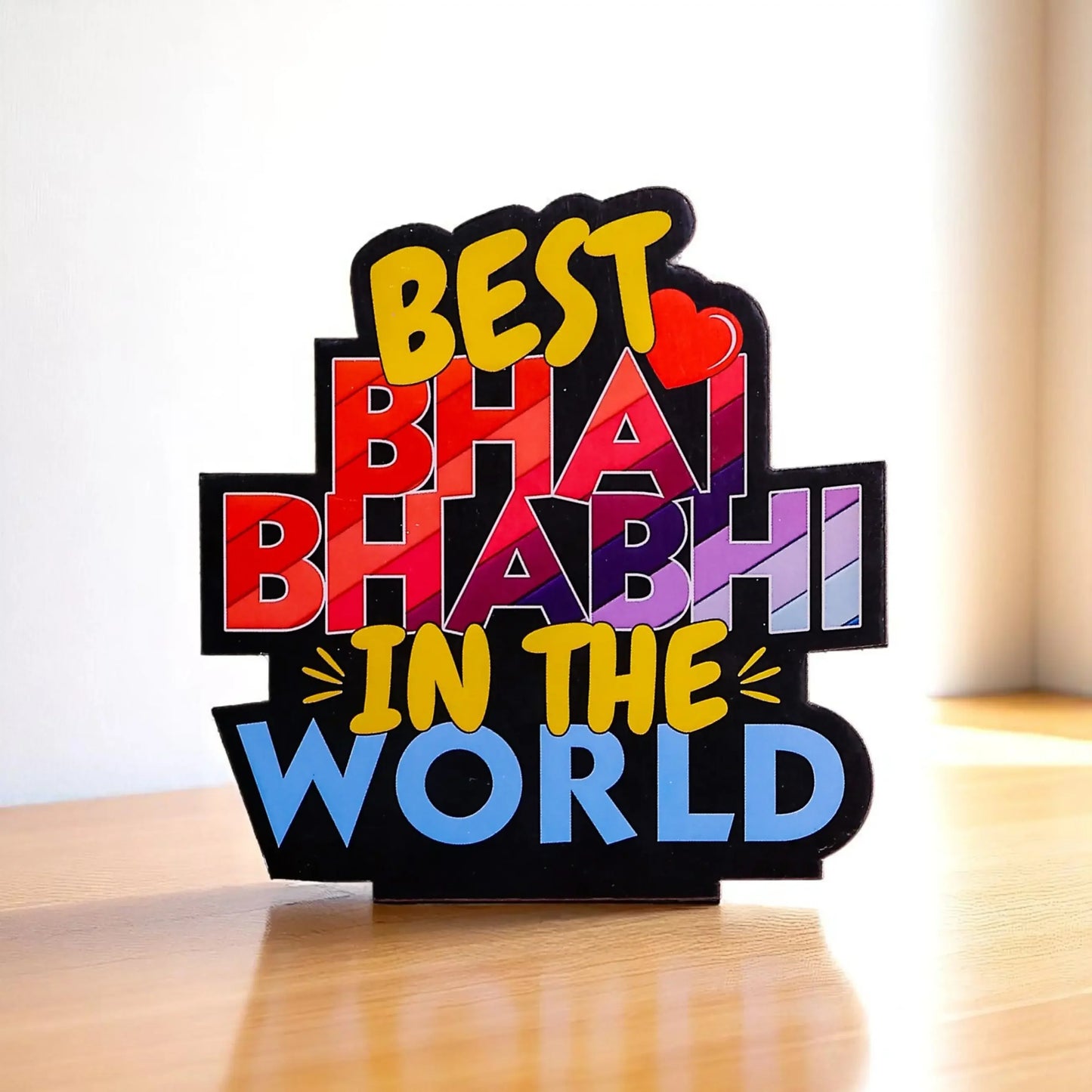 Bhai Bhabhi Rakhi Combo Set with Keychain & Standee - Precious Art Gifts