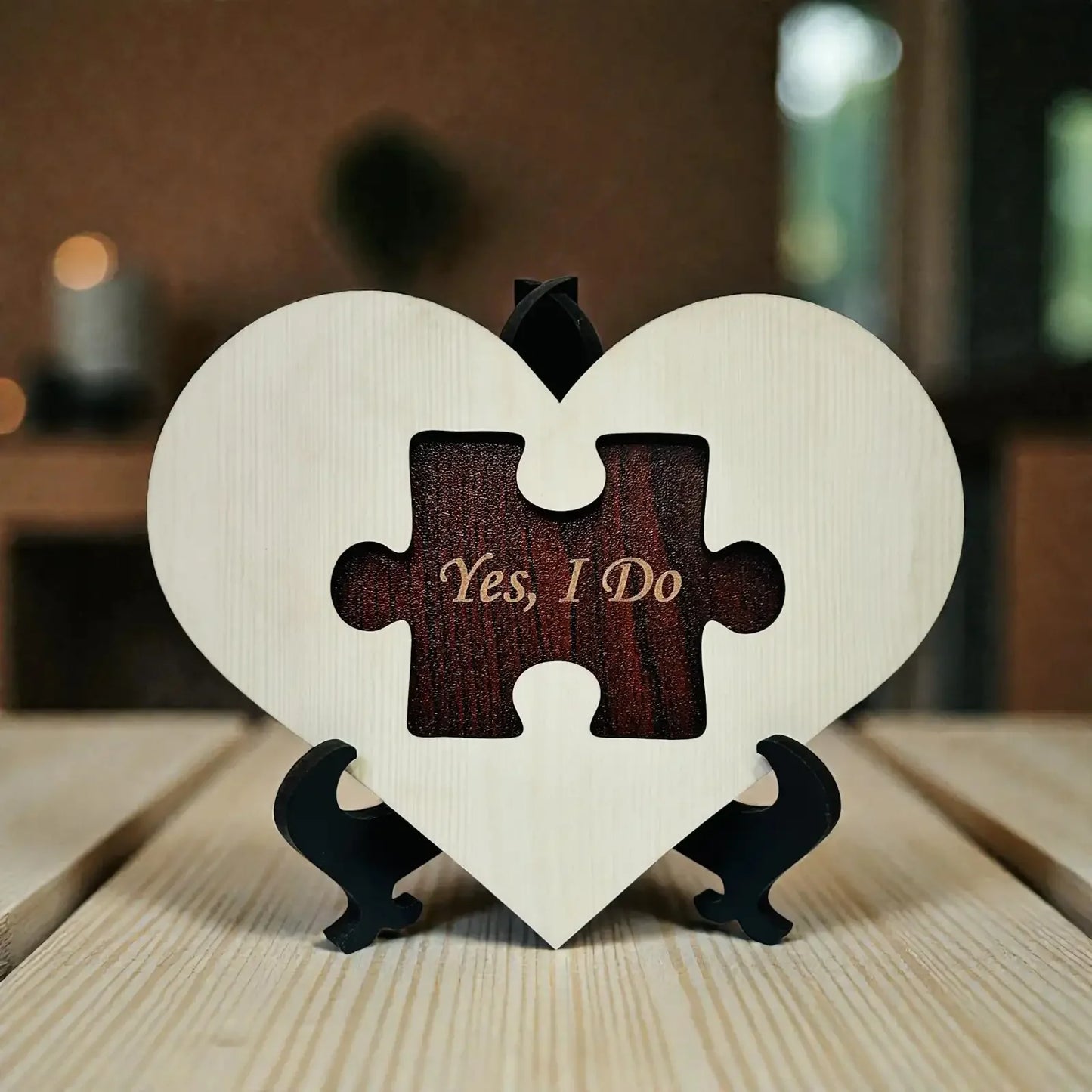 Will You Be My Valentine Wooden Heart Puzzle Frame