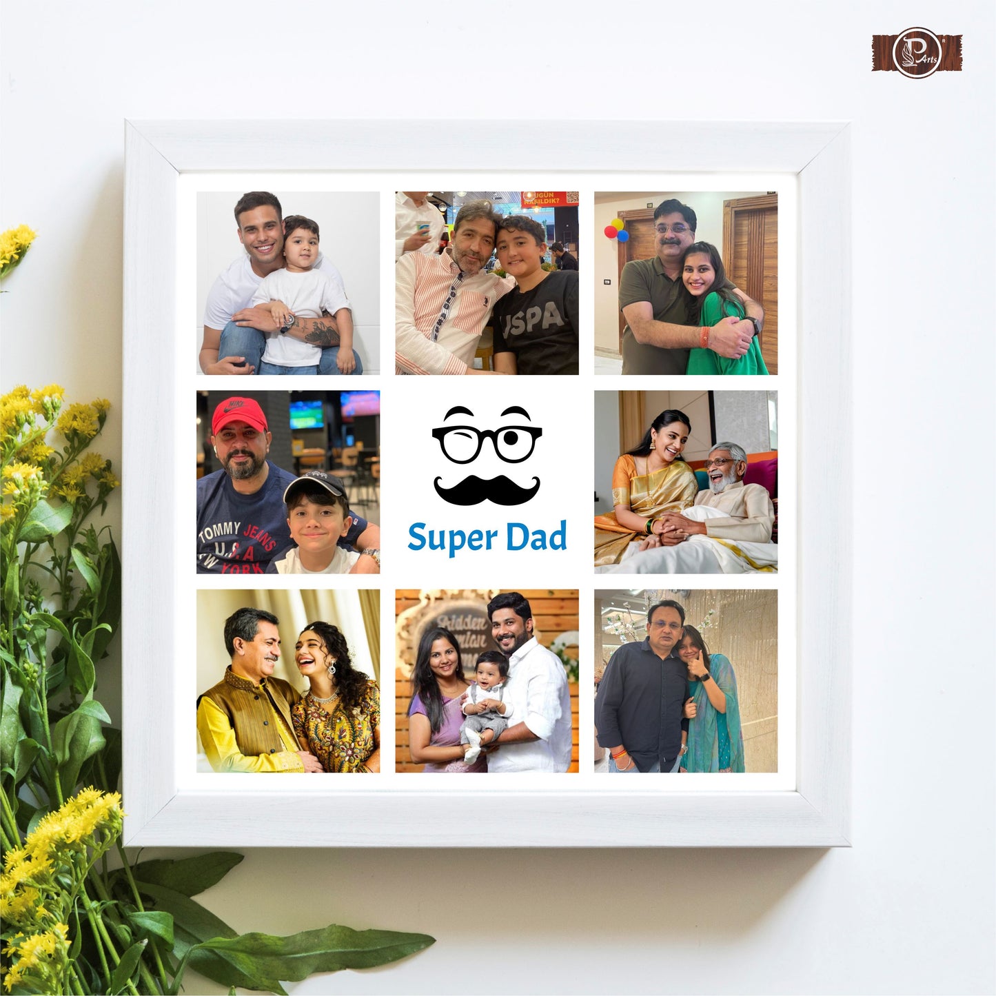 Personalized Super Dad Photo Frame Collage Gift for Father - Precious Art Gifts