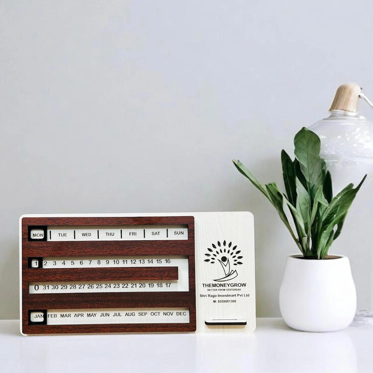 Customized Wooden Ring Desk Calendar - Precious Art Gifts