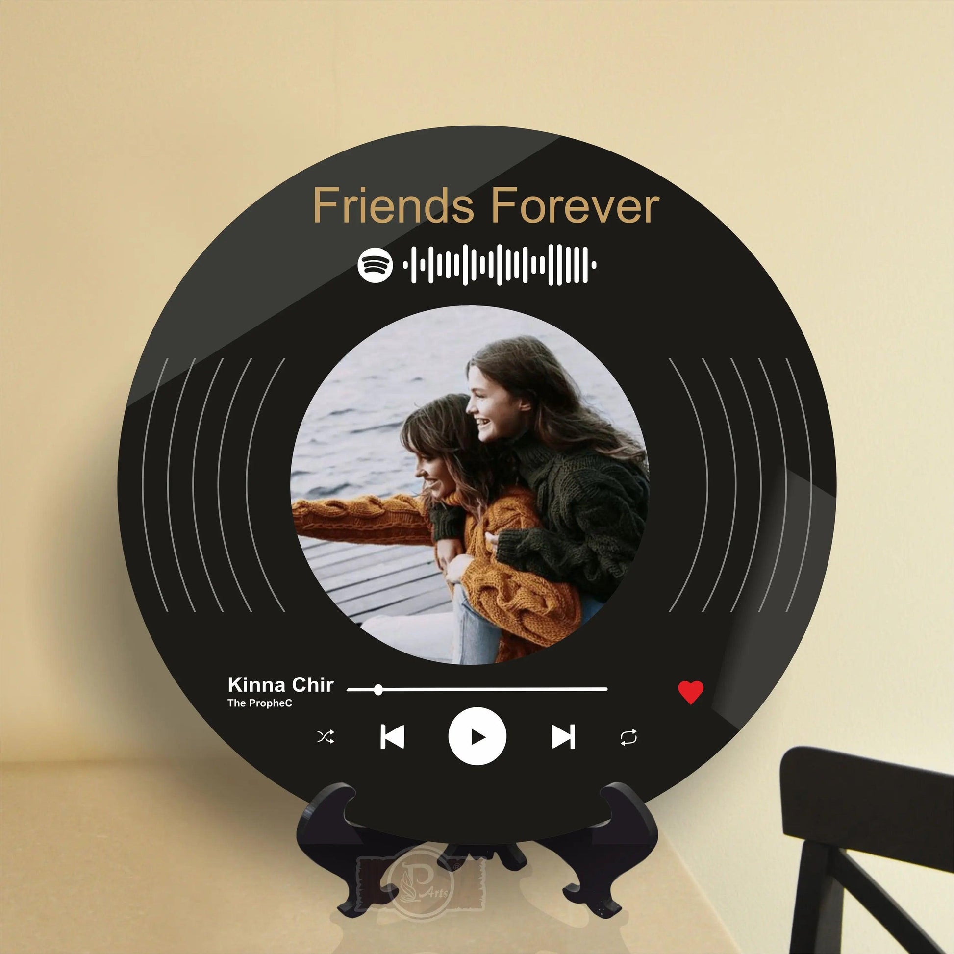 Round Spotify Black Acrylic Frame With Photo - Precious Art Gifts