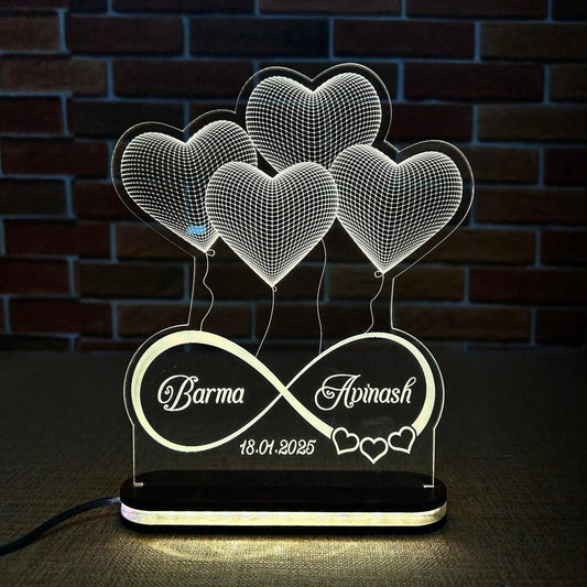 Customized 3D Heart Balloon Illusion Lamp 