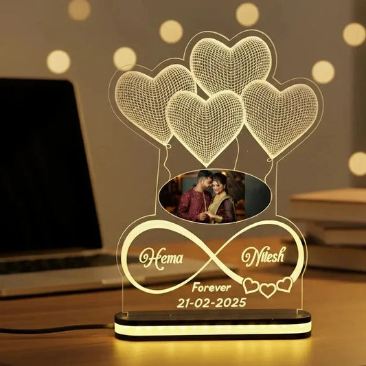 Customized 3D Photo Balloon Illusion Lamp for Couples – Romantic Gift