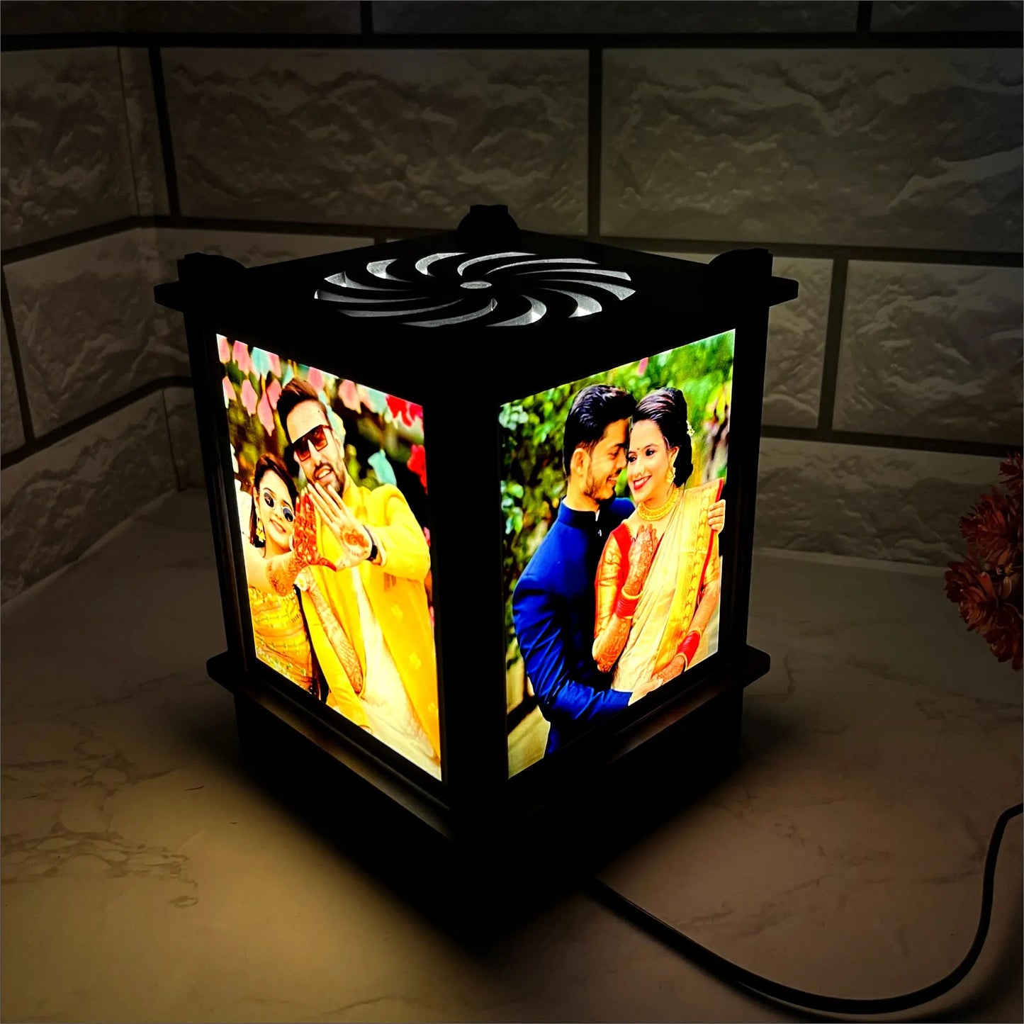 Personalized Photo Square Wooden Lamp