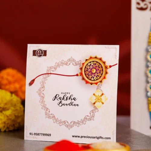 Rakhi Combo Set with Mobile Stand - Precious Art Gifts