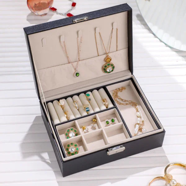 Luxury Rectangle Black Jewellery Box with Name Gift for Women (9*7) - Precious Art Gifts
