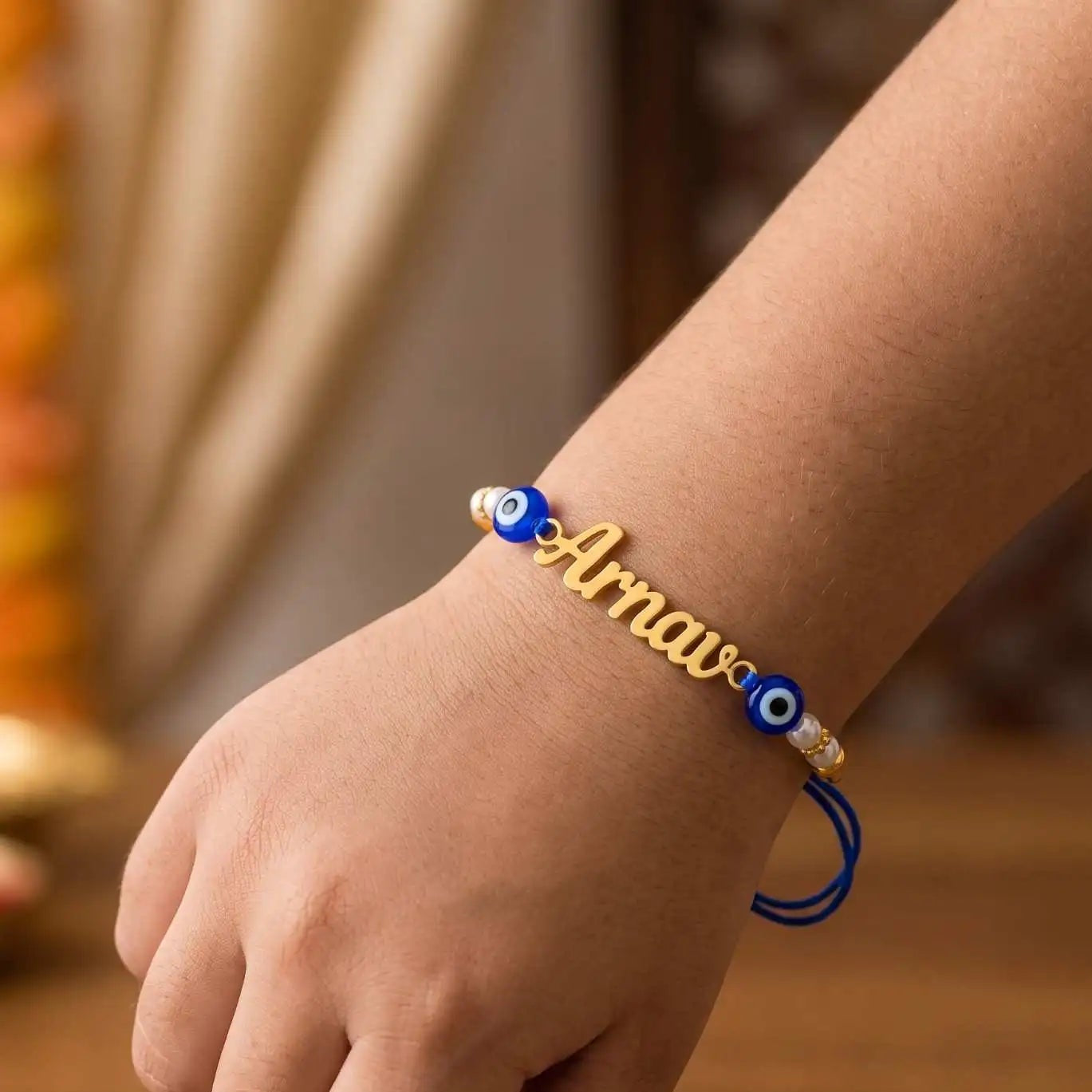 Eye Classic Name Metal Rakhi | Customized Gifts