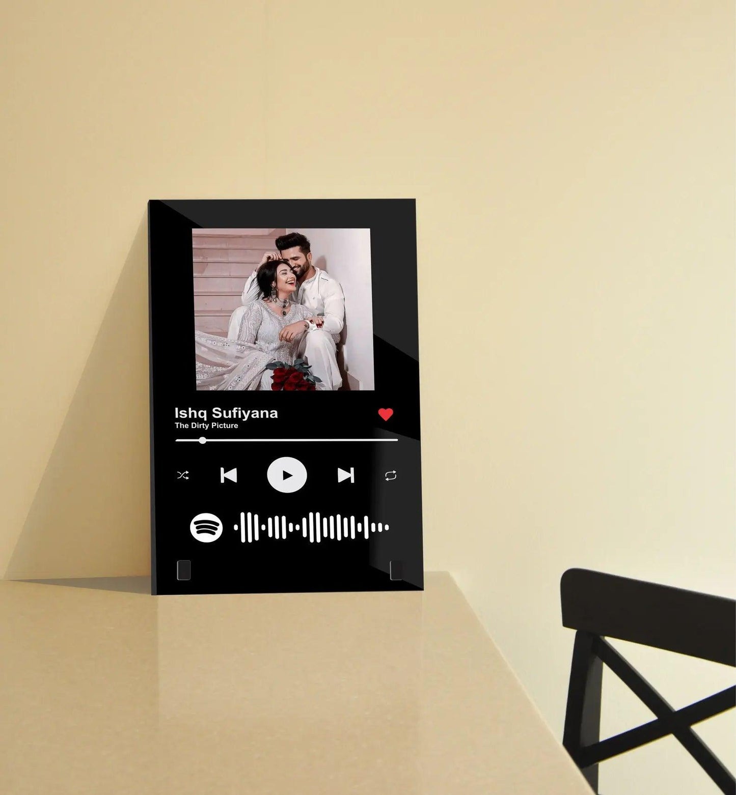 Personalized Black Spotify Acrylic Frame with Photo - Precious Art Gifts