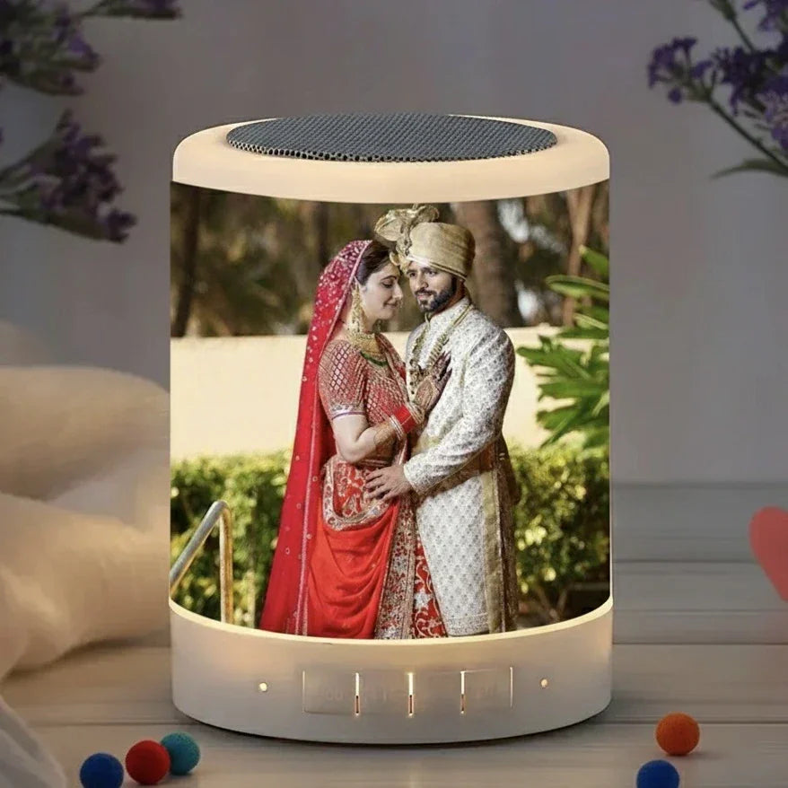 Personalised Bluetooth LED Touch Speaker – portable 3W speaker with multi-colour LED touch lamp