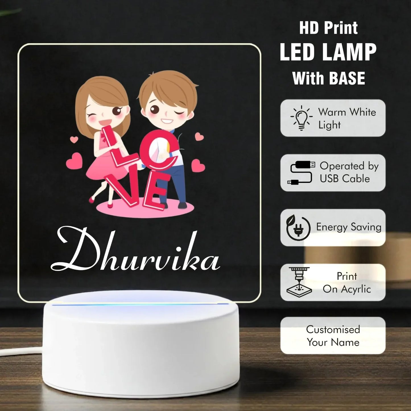 Customized Valentine Love Name Lamp