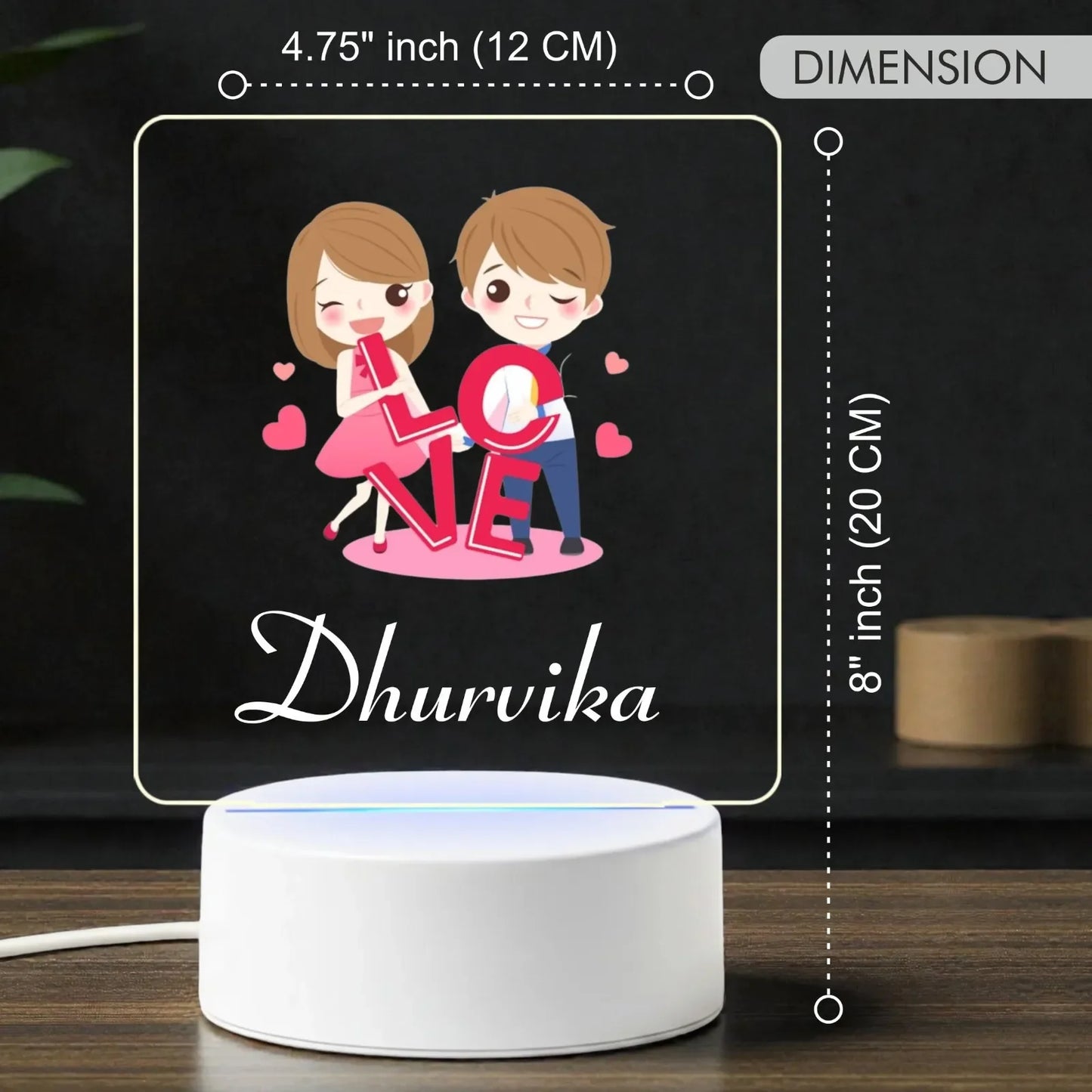 Customized Valentine Love Name Lamp
