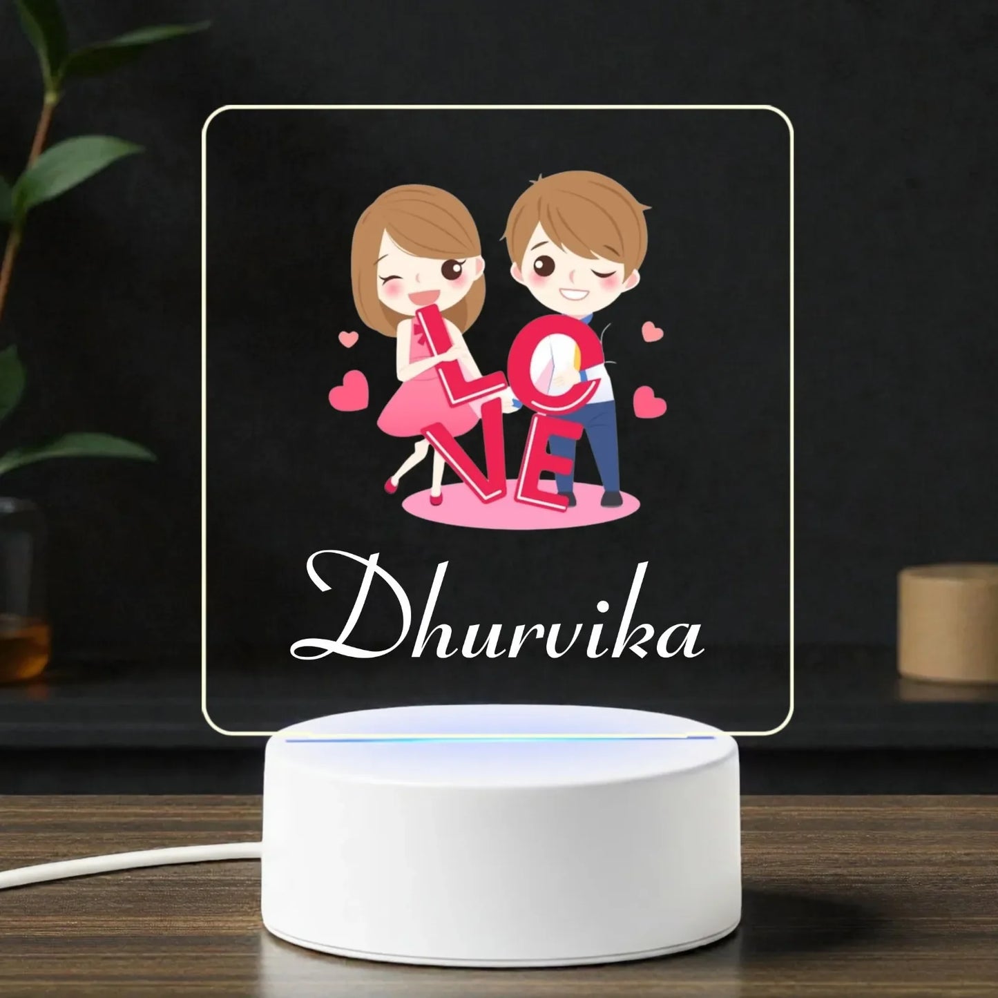 Customized Valentine Love Name Lamp