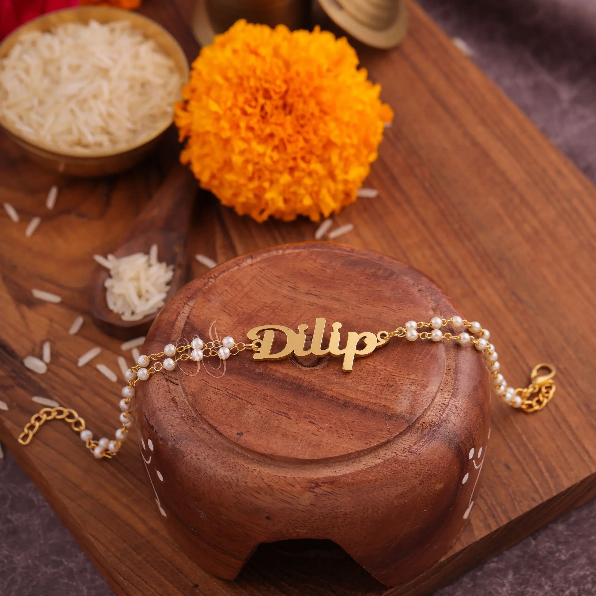 Customized Chain Metal Rakhi For Brother - Precious Art Gifts