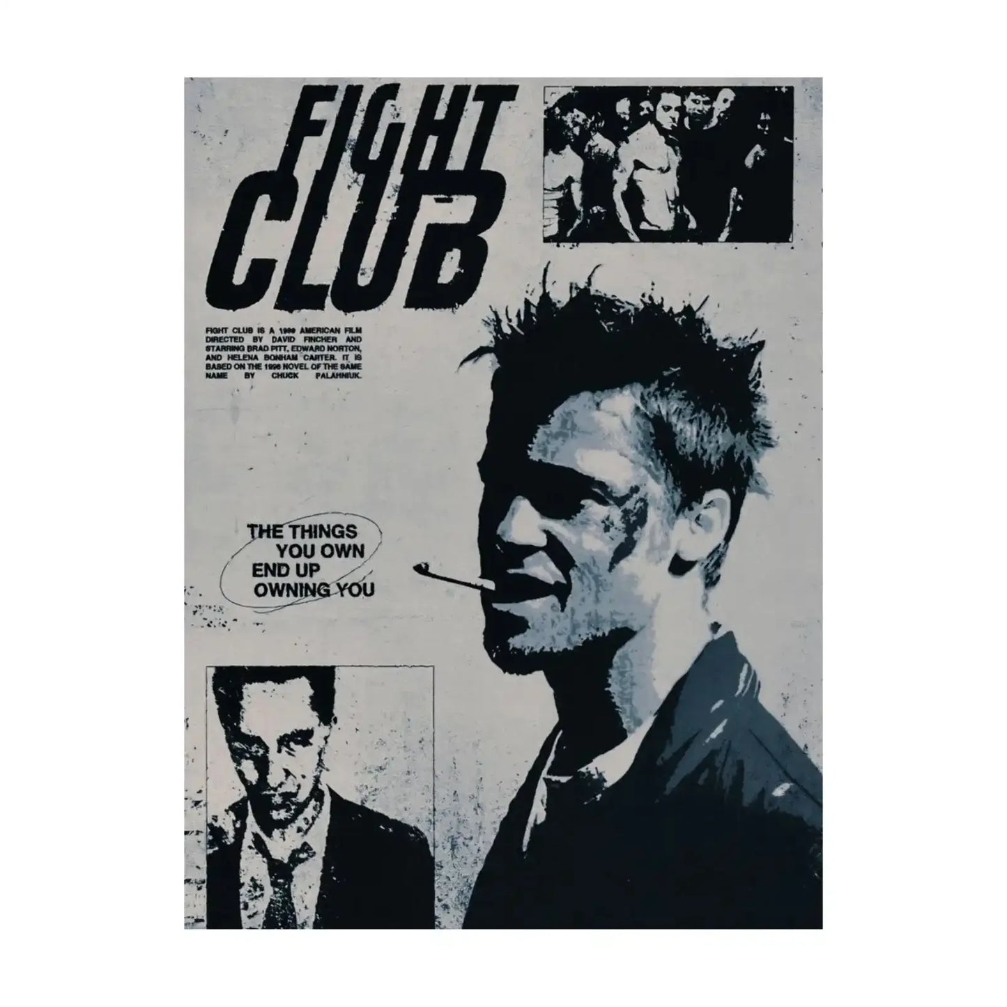 Fight Club posters displayed on study room wall
