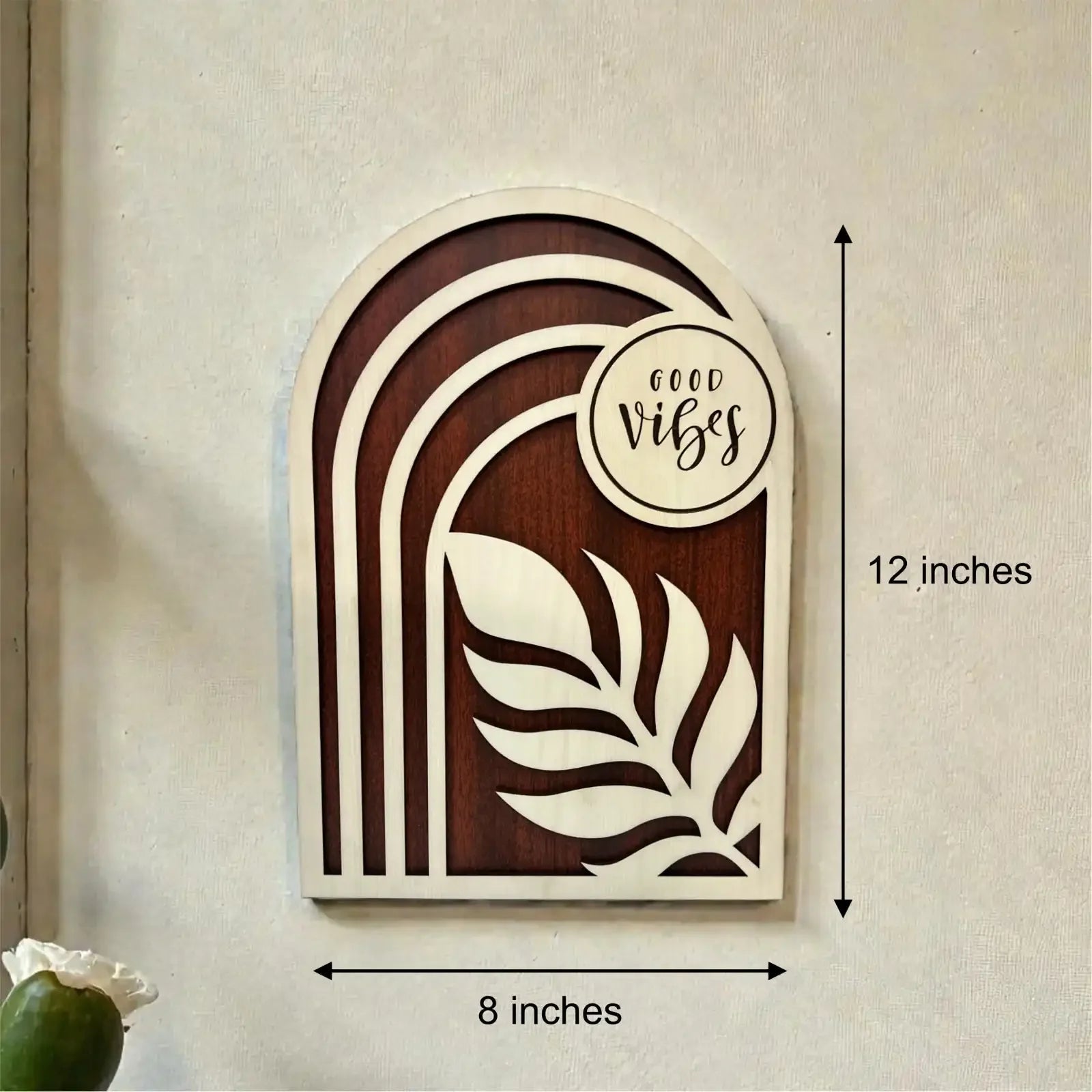 Wooden good vibes wall hanging for living room