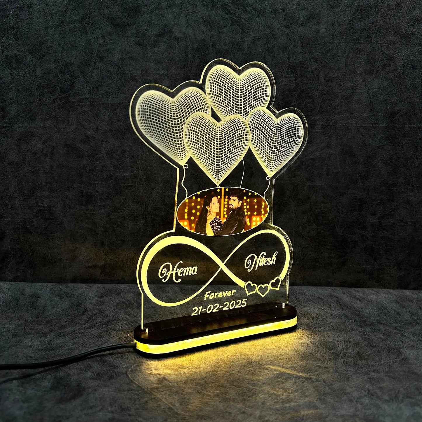 3D Photo Balloon Illusion Lamp for Couples - Precious Art Gifts