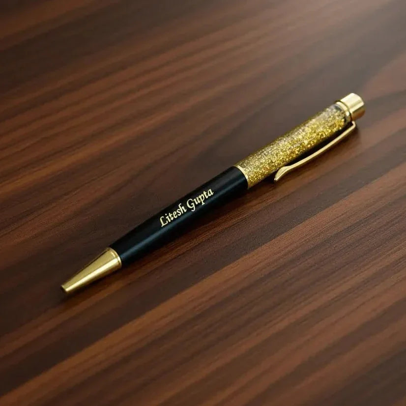Golden Flake Name Pen for Gifts