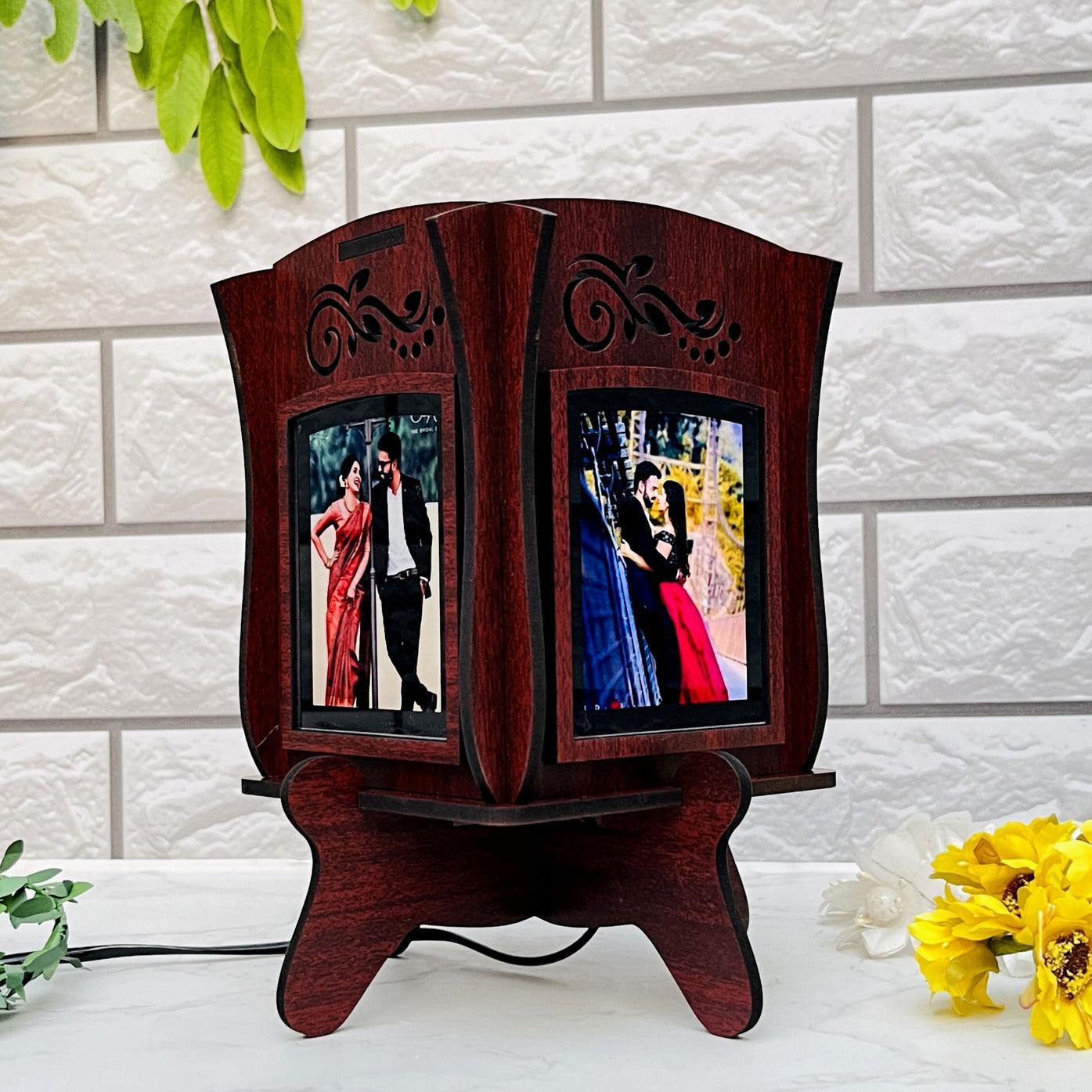 Custom Lotus Photo Lamp with 4 Personalized Pictures