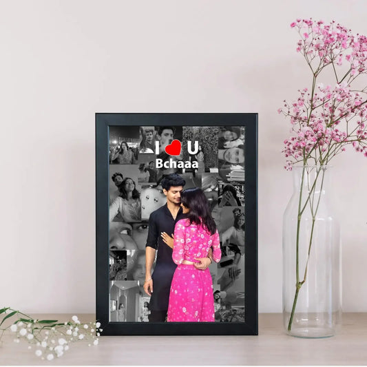 Personalized Love Collage Frame for Couples (A4 Size)