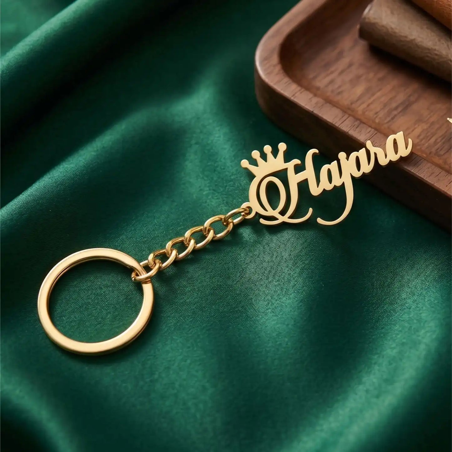 Stylish Gold Name Keychain for Keys and Bags