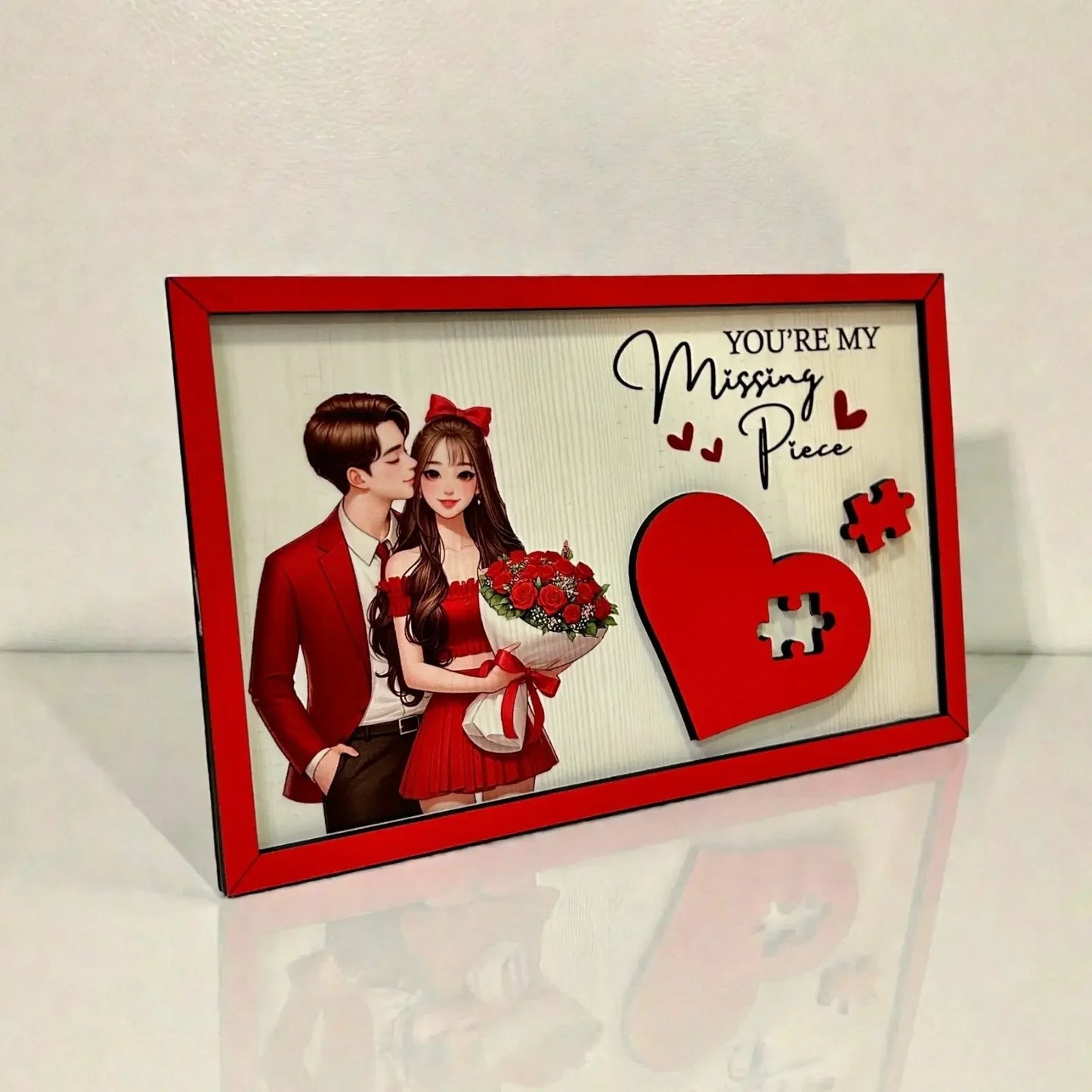 Romantic heart table top frame MDF home decor love gift