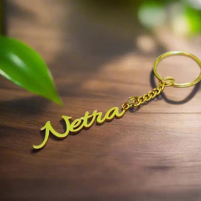 Netra Personalized Gold Keychain - Precious Art Gifts