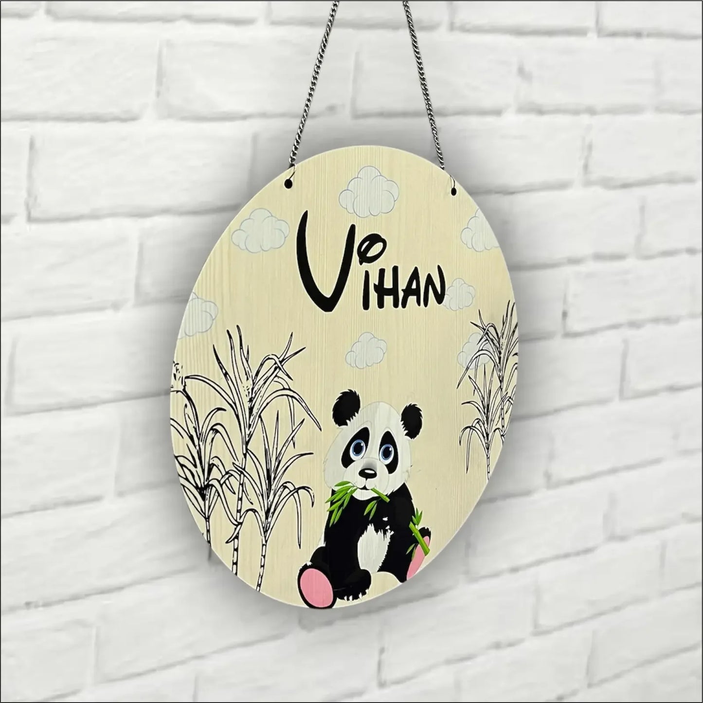 Personalized Panda Name Plate for Kids - Precious Art Gifts