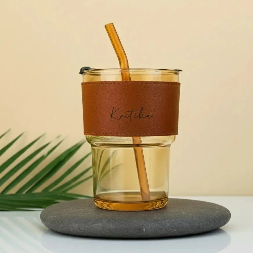 Engraved personal use glass tumbler gift