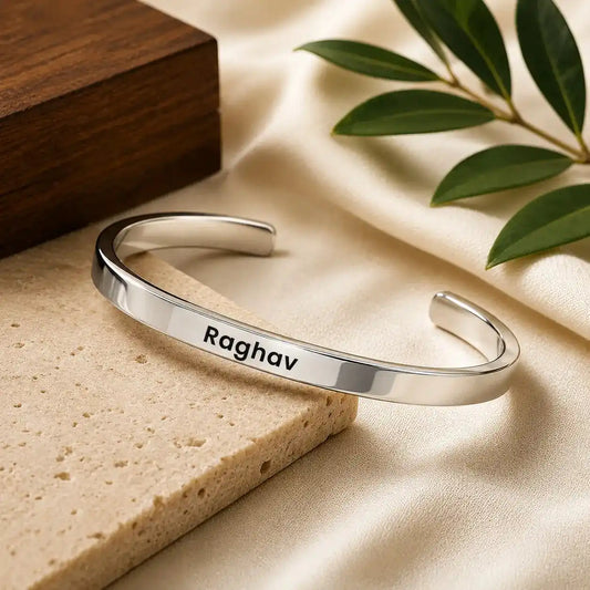 Personalized Silver Name Bracelet with Custom Engraving