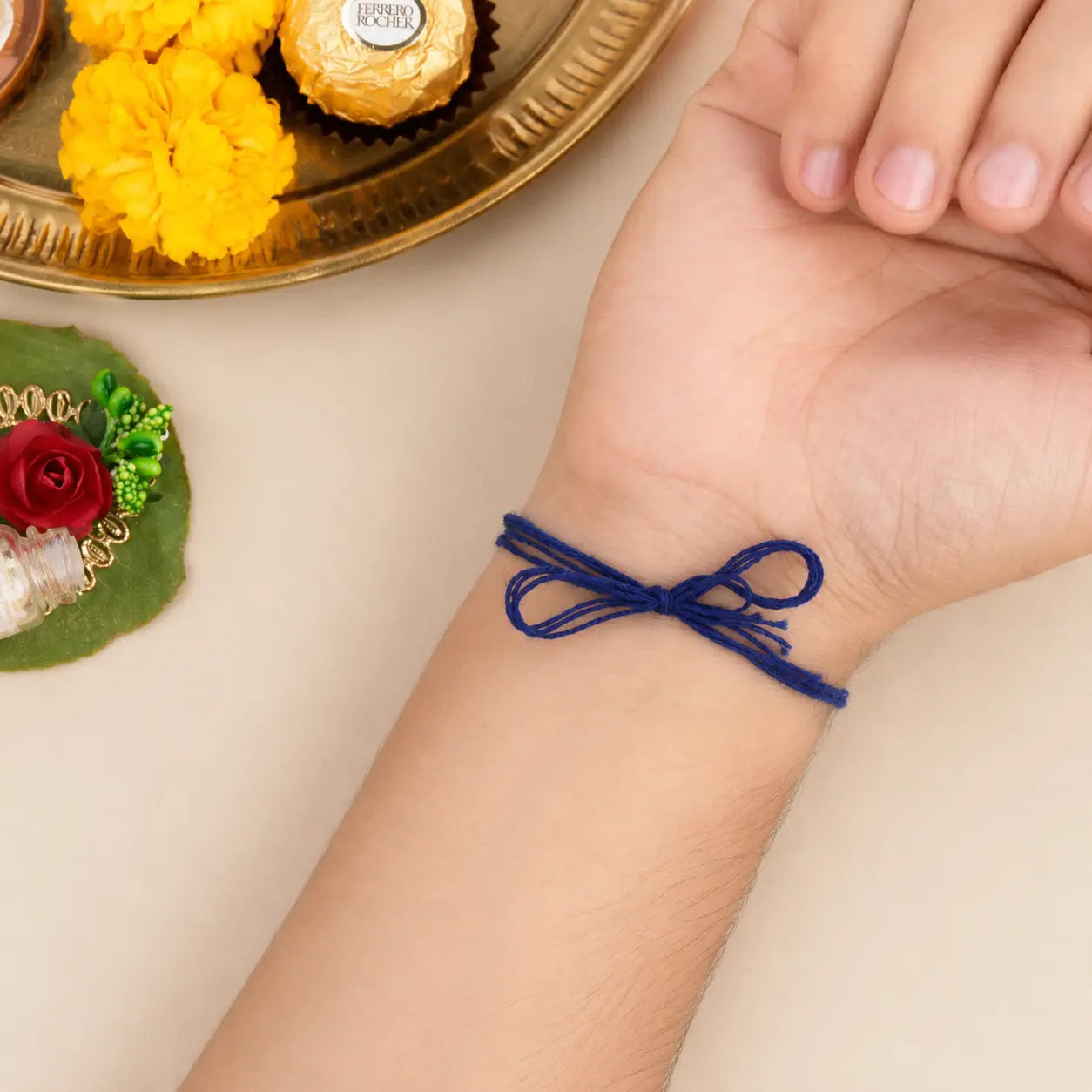 Premium Personalized Rakhi for Brother with Gold Name Plate