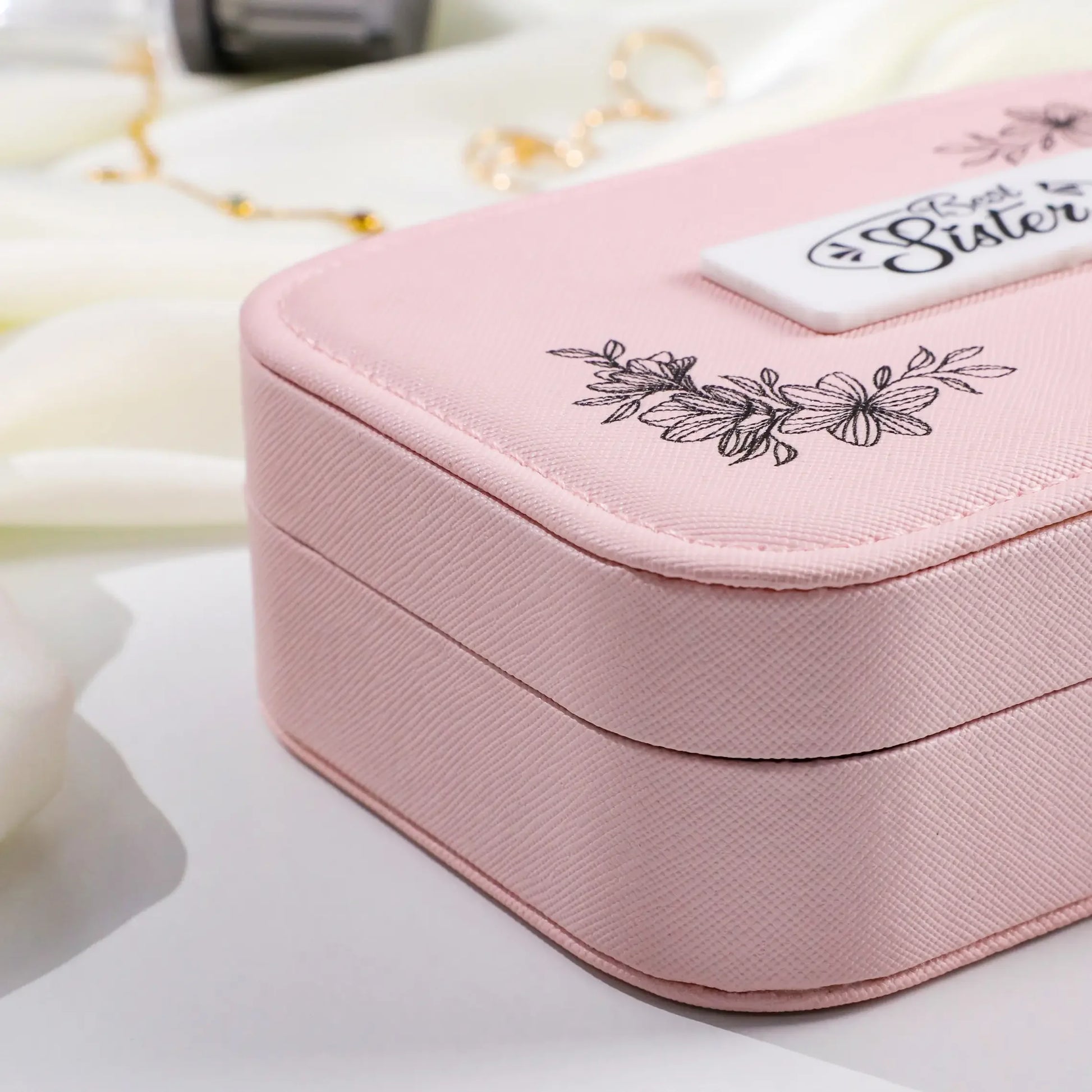Big Rakhi Pink Jewelry Box – "Best Sister" Storage for Raksha Bandhan - Precious Art Gifts