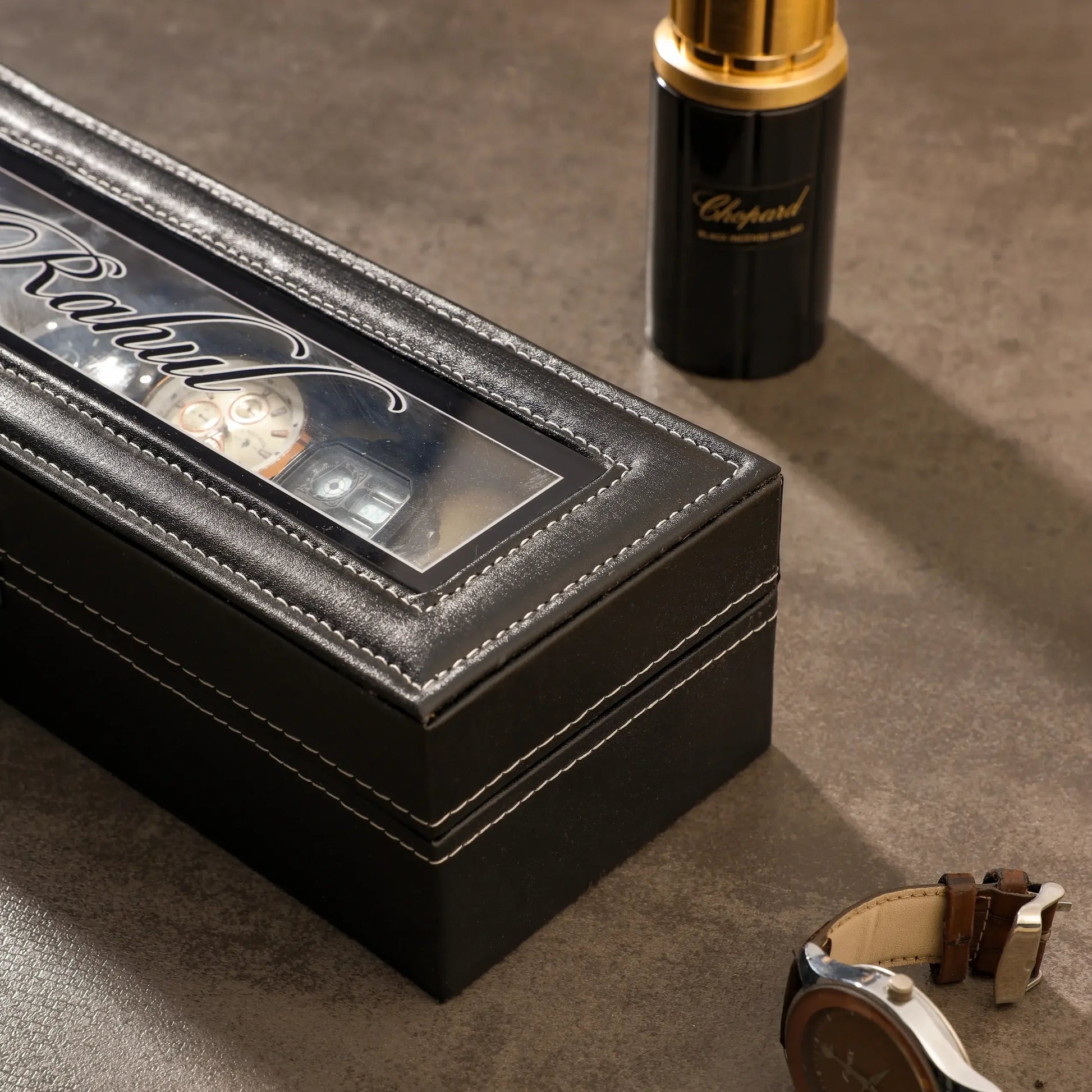 Custom 6-Slot Large Watch Box Organizer for Watches & Accessories - Precious Art Gifts