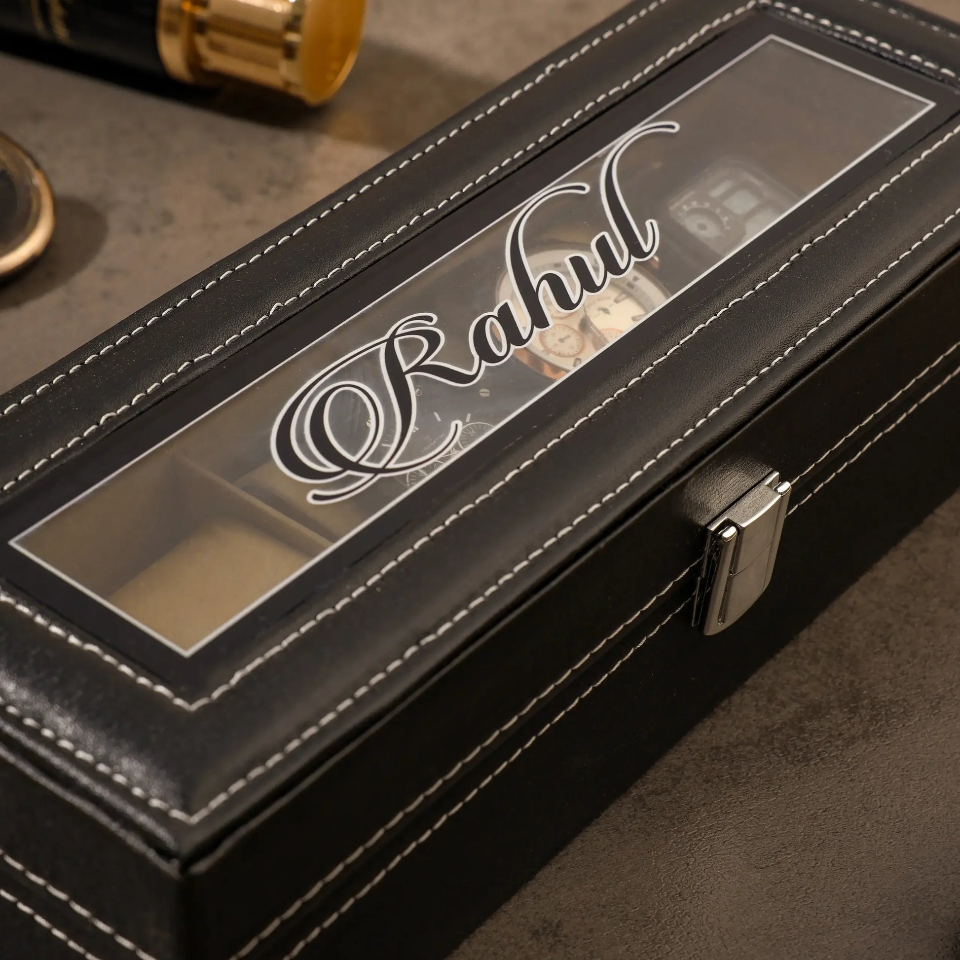 Custom 6-Slot Large Watch Box Organizer for Watches & Accessories - Precious Art Gifts