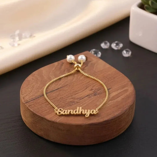 Customized name bracelet gold for girls stylish gift