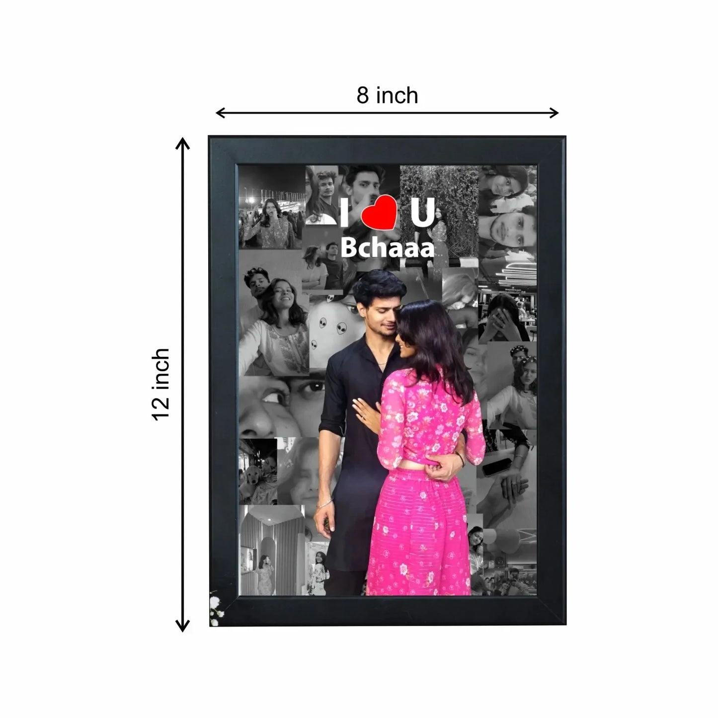 Personalized Love Collage Frame for Couples (A4 Size)