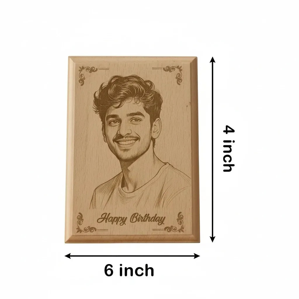 Laser engraved birthday photo frame