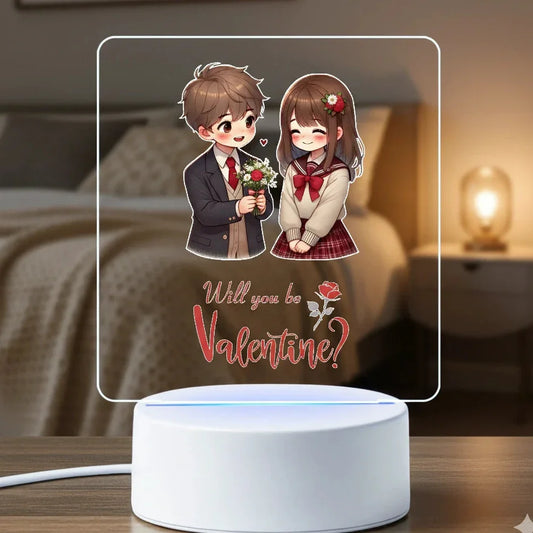 Romantic Valentine LED lamp with couple design and warm white light