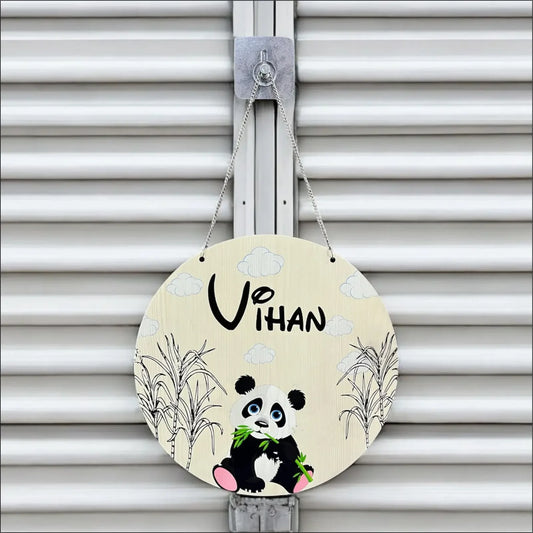 Personalized Panda Name Plate for Kids - Precious Art Gifts