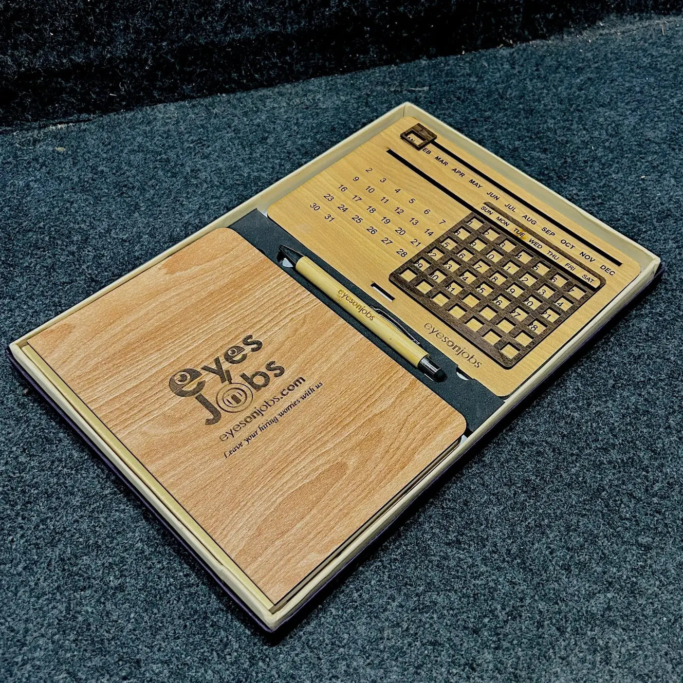 eyes on jobs wooden pen diary set