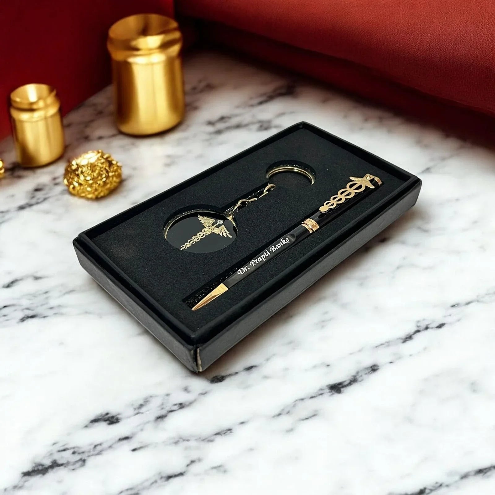 Personalized Doctor Pen & Keychain Gift Set - Precious Art Gifts