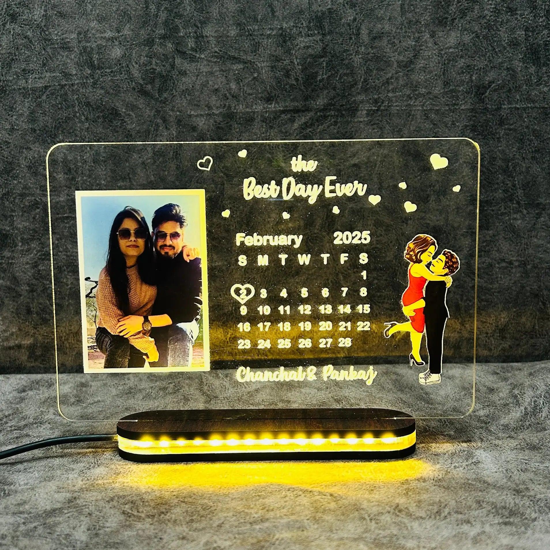 Personalized ‘Best Day Ever’ LED Night Lamp - Precious Art Gifts