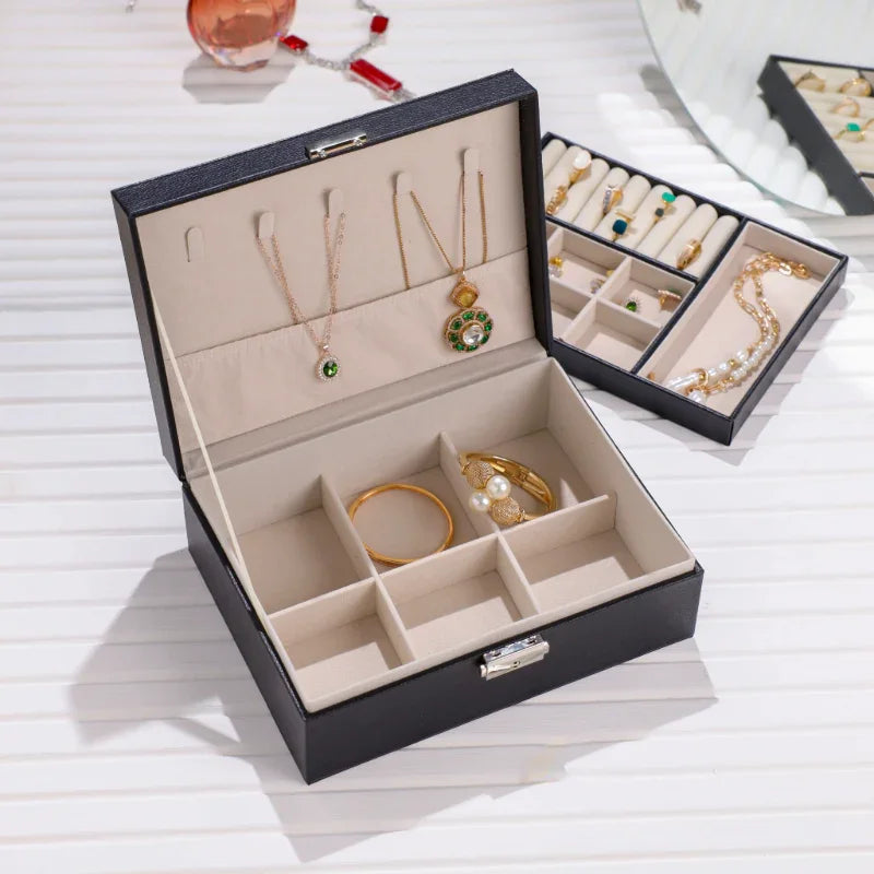 Luxury Rectangle Black Jewellery Box with Name Gift for Women (9*7) - Precious Art Gifts