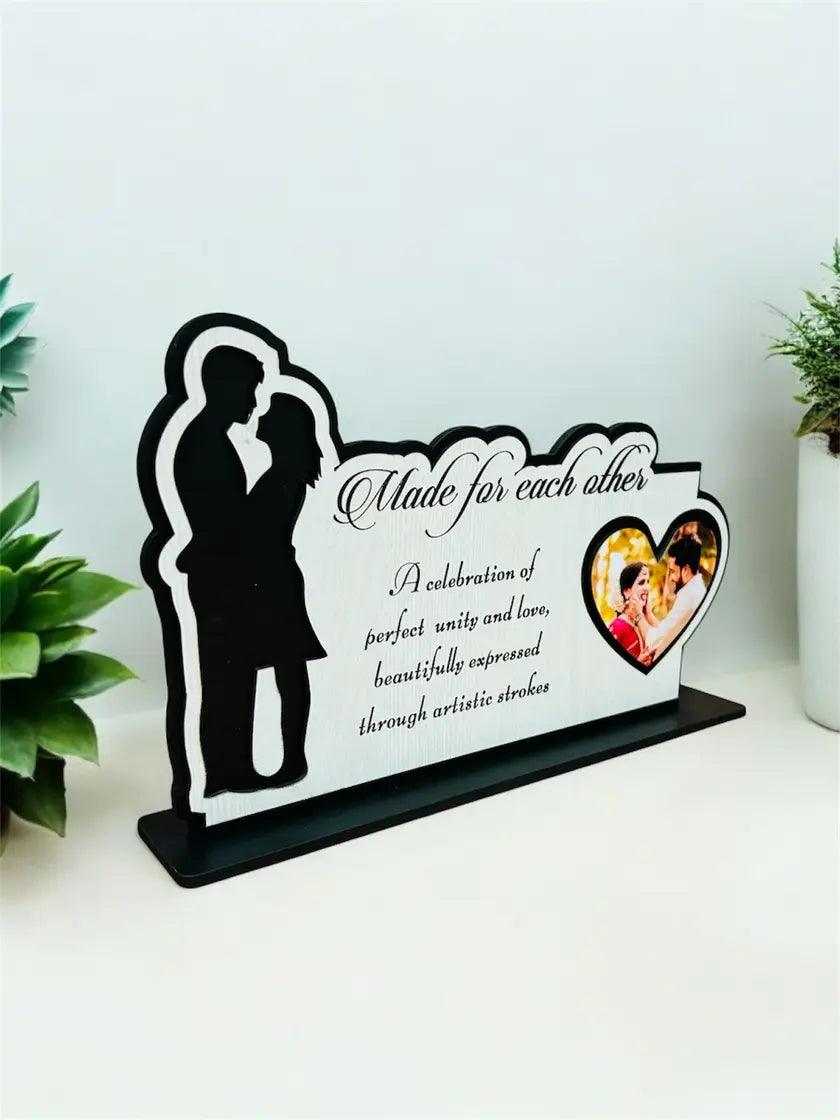 Made for Each Other Love Couple Photo Table Frame - Precious Art Gifts