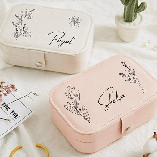 Large Personalized Keepsake Jewelry Box with Compartments