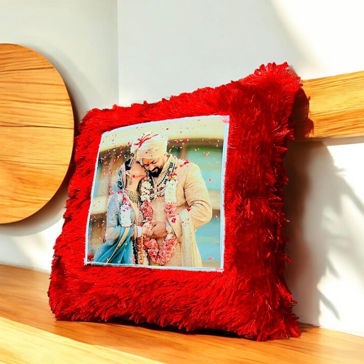 Personalized Red Photo Pillow