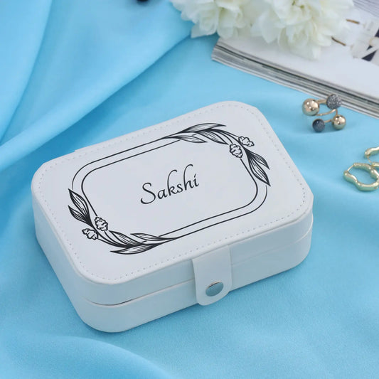 Personalized white jewelry box with name