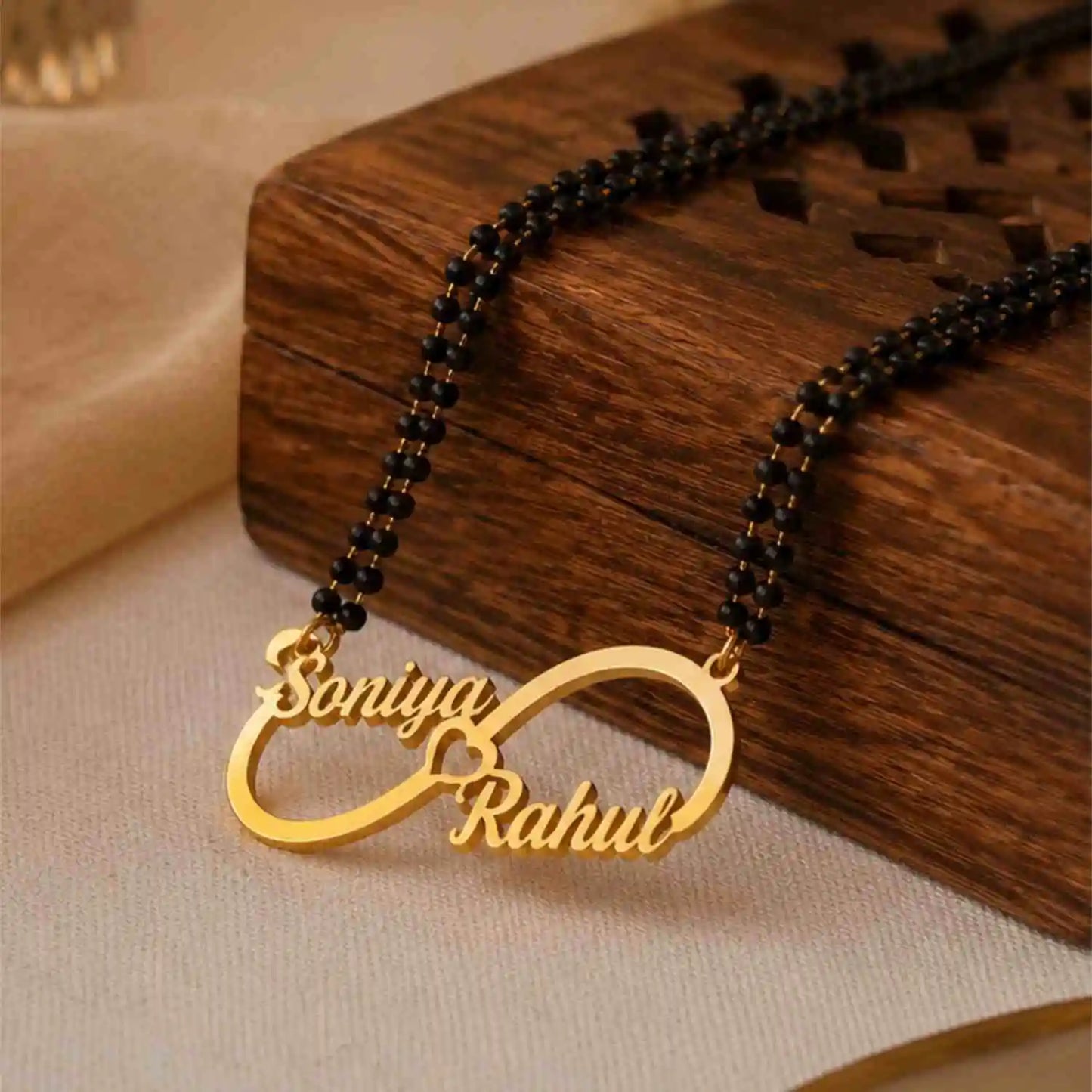 Personalized couple name mangalsutra gift for wife and married women